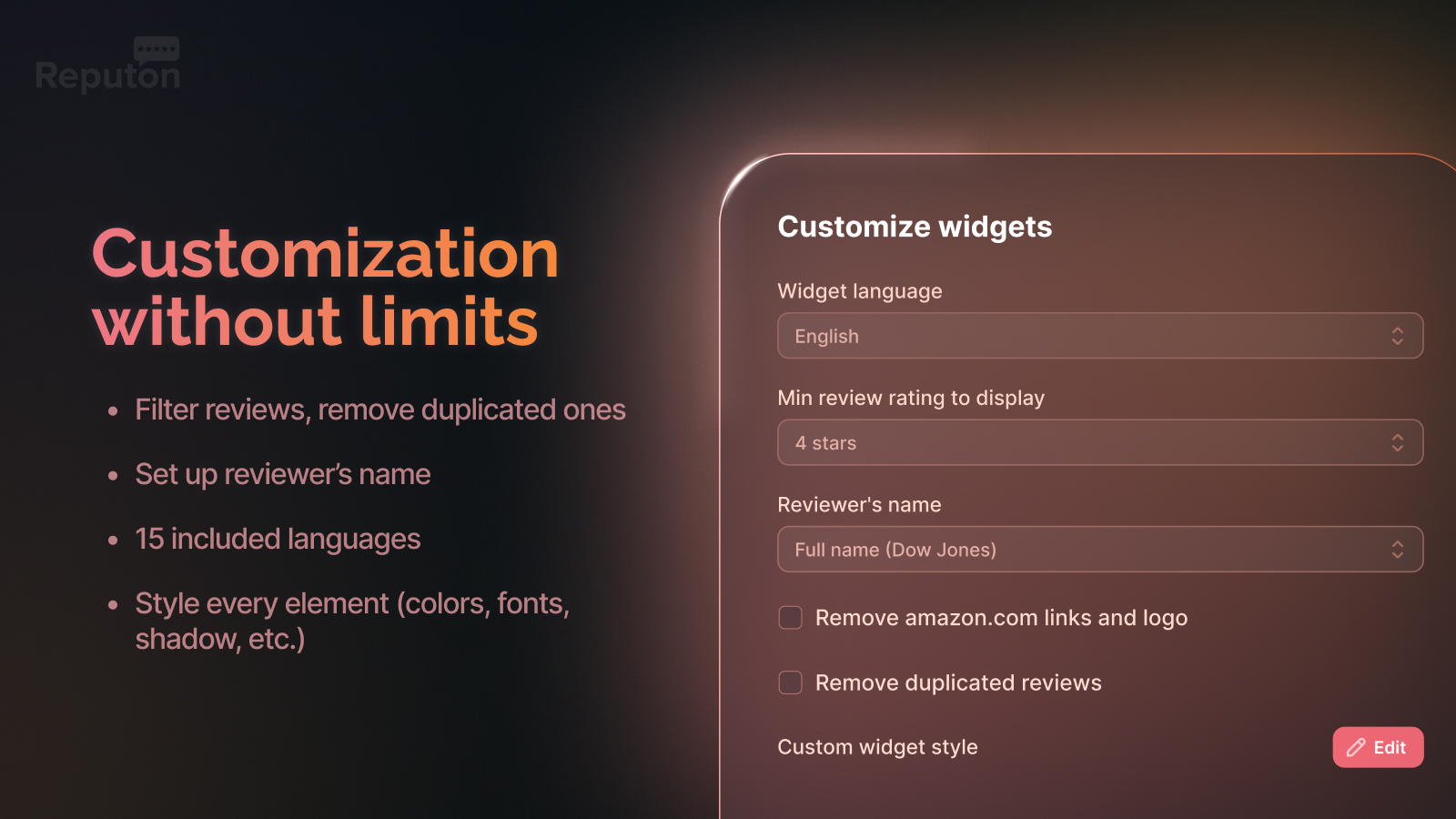 Amazon reviews widget for Shopify