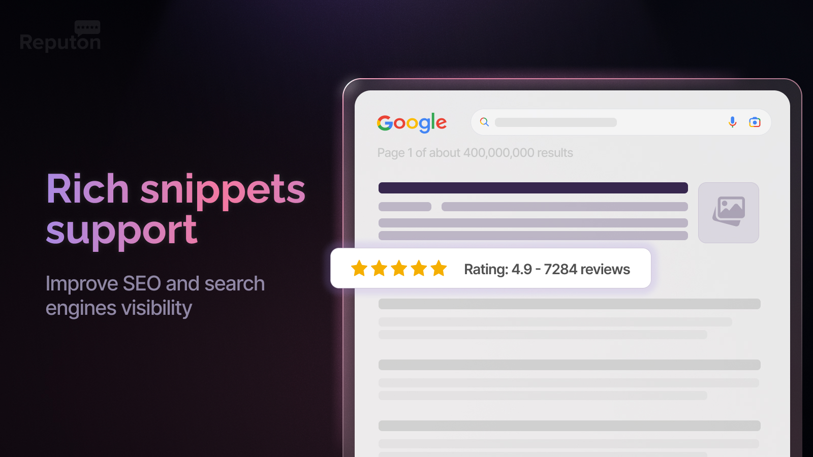 Etsy reviews rich snippets appearing in Google search results