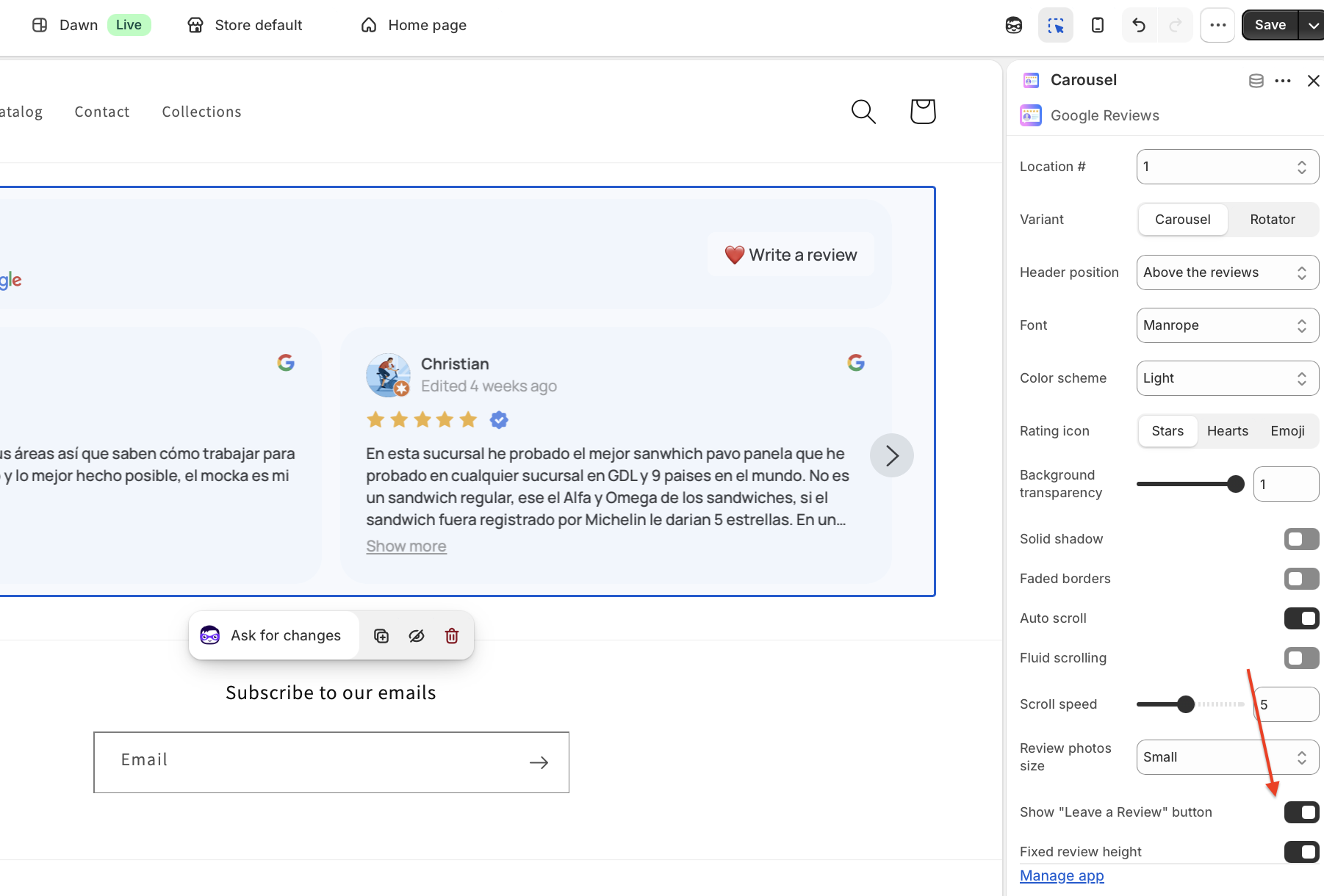 Google Reviews Leave a Review Button